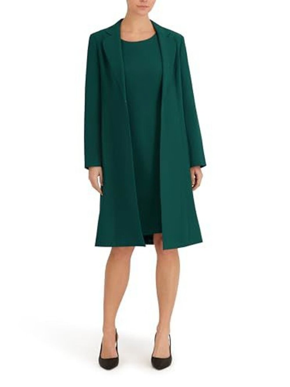 Le Suit Woman Duster Coat & Sheath Dress - 1553